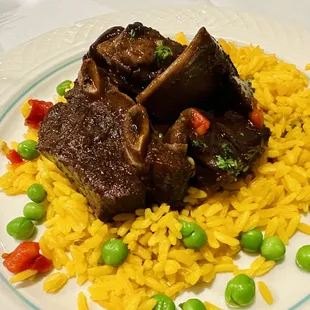 Beef Short Ribs atop Spanish Yellow Rice