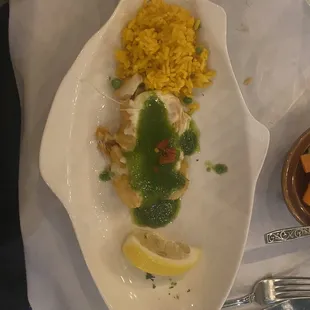 HALF portion of the grouper entree. (It was still a large piece of fish)