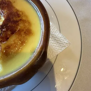 Creme brûlée. I missed the other half. Not a good picture taker sorry.