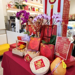 a display of chinese new year decorations