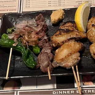 Yakitori plate + okra