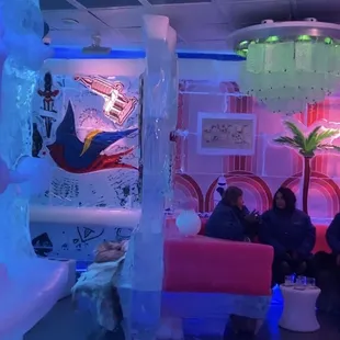 people sitting in a lounge area