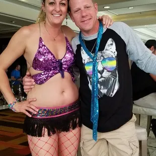 a man and woman posing for a picture