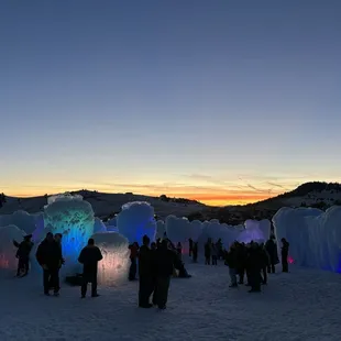 Sun is setting and the lights are turning on!