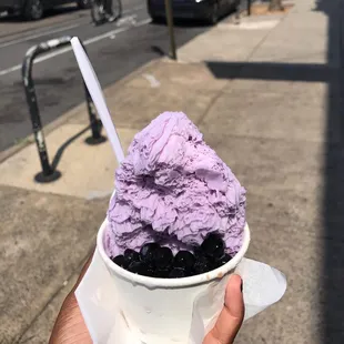 Taro shaved ice w/boba