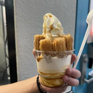 Original IceChurro Bites with Vanilla Ice Cream &amp; Caramel Drizzle