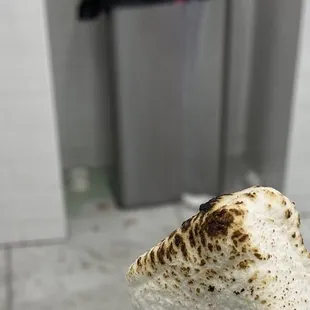 a marshmallow with chocolate chips