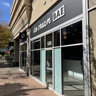 the entrance to a store