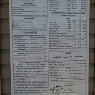 menu