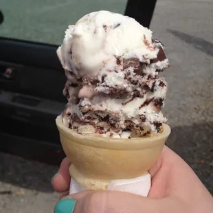 Moosetracks Ice Cream With a Sugar Cone