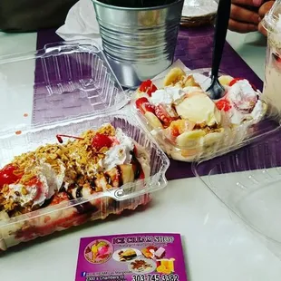 Banana split and escamocha