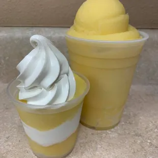 two cups of ice cream
