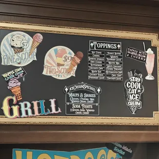 Various ice cream options.