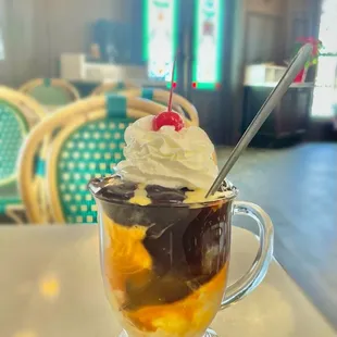 Turtle Sundae withe Pecan Praline Ice Cream