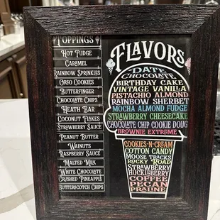 Ice cream flavors