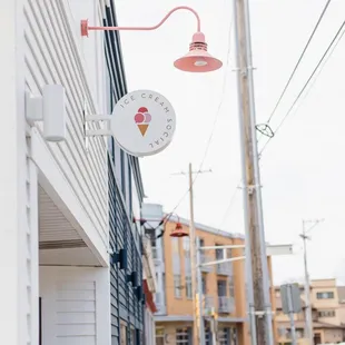 a sign for a local ice cream shop