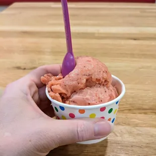 Strawberry sorbet