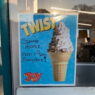 Their new Spring hours for 2019!