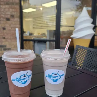 two drinks on a table