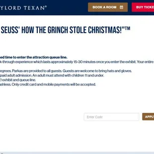 Screen shot of &quot;things to know&quot; on ICE! web site. No mention of option to buy a parking pass