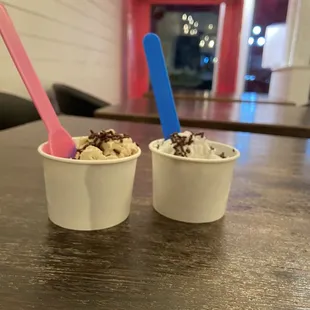 two cups of ice cream