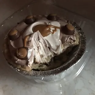 Buckeye pie crust lined with chocolate