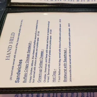 the menu