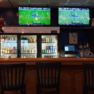 two people sitting at the bar