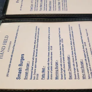 the menu