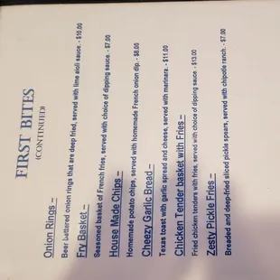 menu