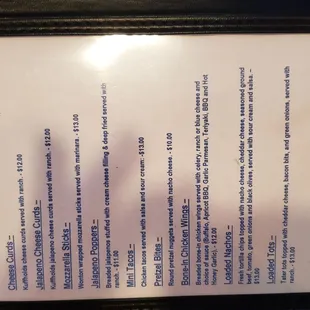 menu