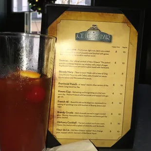 Fresh Hurricane!  No powered mix like some other places.  All natural juices, light &amp; dark rum, amaretto, grenadine.