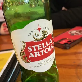 a bottle of stella artois