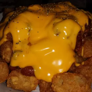 Chili cheese tater tots.  Yeah.