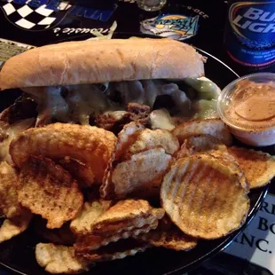 Philly steak with home made chips