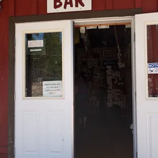 the entrance to the bar