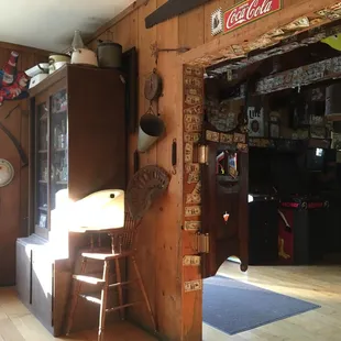 the inside of a cabin