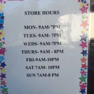 The general store hours