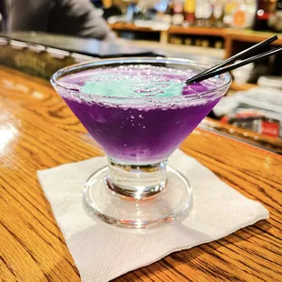 Friday Night Martini Madness, this is our Purple Cosmo!