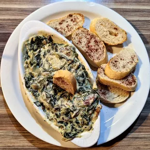 This is their 2022 Restaurant Week Spinach Artichoke Dip appetizer.  Photo taken January 17, 2022.