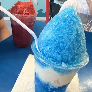 Small snow cone with ice cream