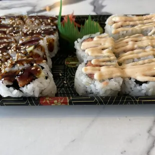 Eel roll and Spicy Tuna roll