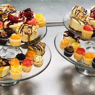 a display of desserts