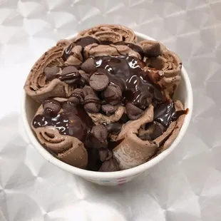 Made my own, chocolate chip and fudge topping, Oreo and pecan in the chocolate ice cream