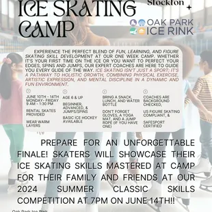 Join us for Summer Ice Skating Camp June 10th-14th. Register here: www.bit.ly/iceskatecamp