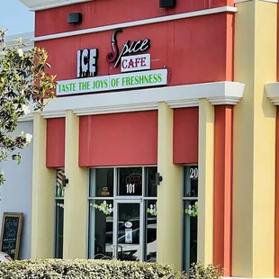 Outside- they usually have 1 outdoor seating table