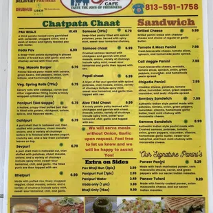 Menu front