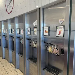 Yogurt machines which are not yet self serve.
