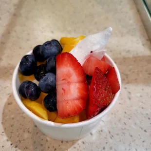 Child Froyo with 3 toppings of fresh fruit