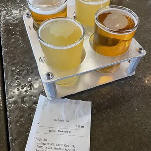 a flight of beers